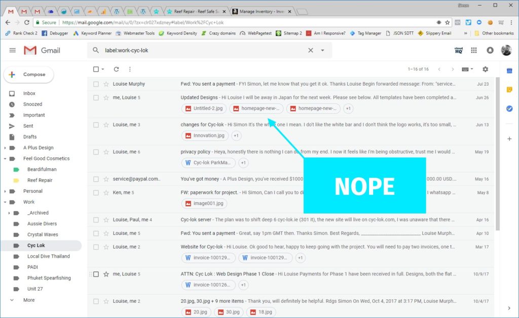 Turn off attachment chips and attachment icons in new gmail