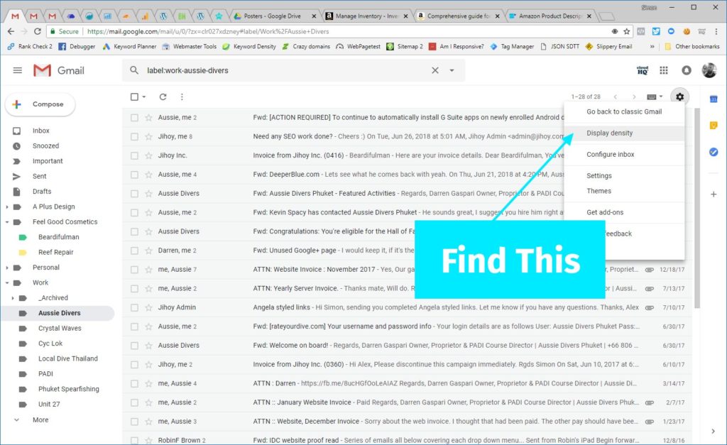 Turn off attachment chips and attachment icons in new gmail